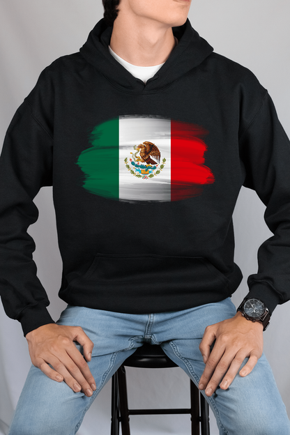 Mexico Flag Printed Cotton Hoodie