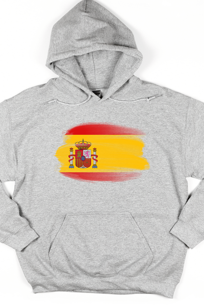 Spain Flag Printed Cotton Hoodie