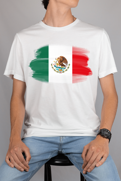 Mexico Flag Printed 100% Cotton T-Shirt