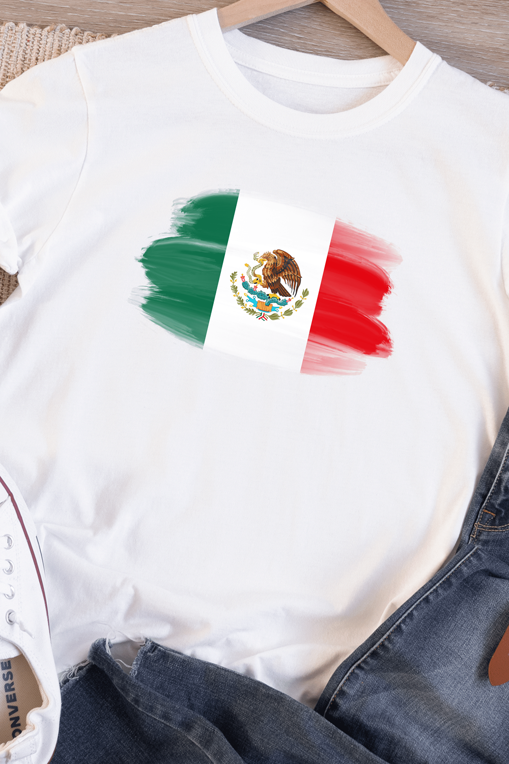 Mexico Flag Printed 100% Cotton T-Shirt