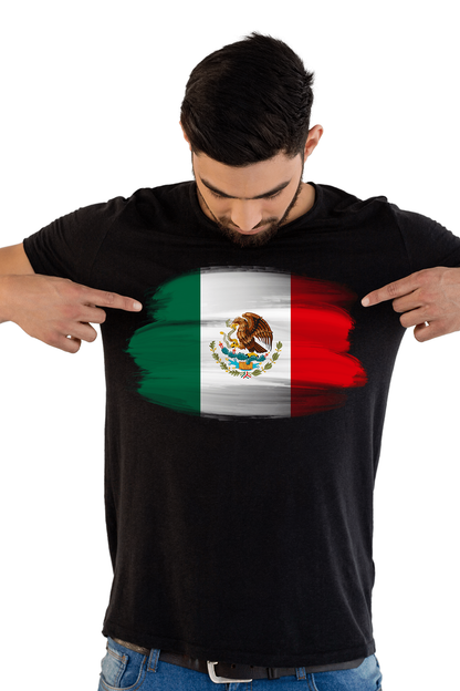 Mexico Flag Printed 100% Cotton T-Shirt