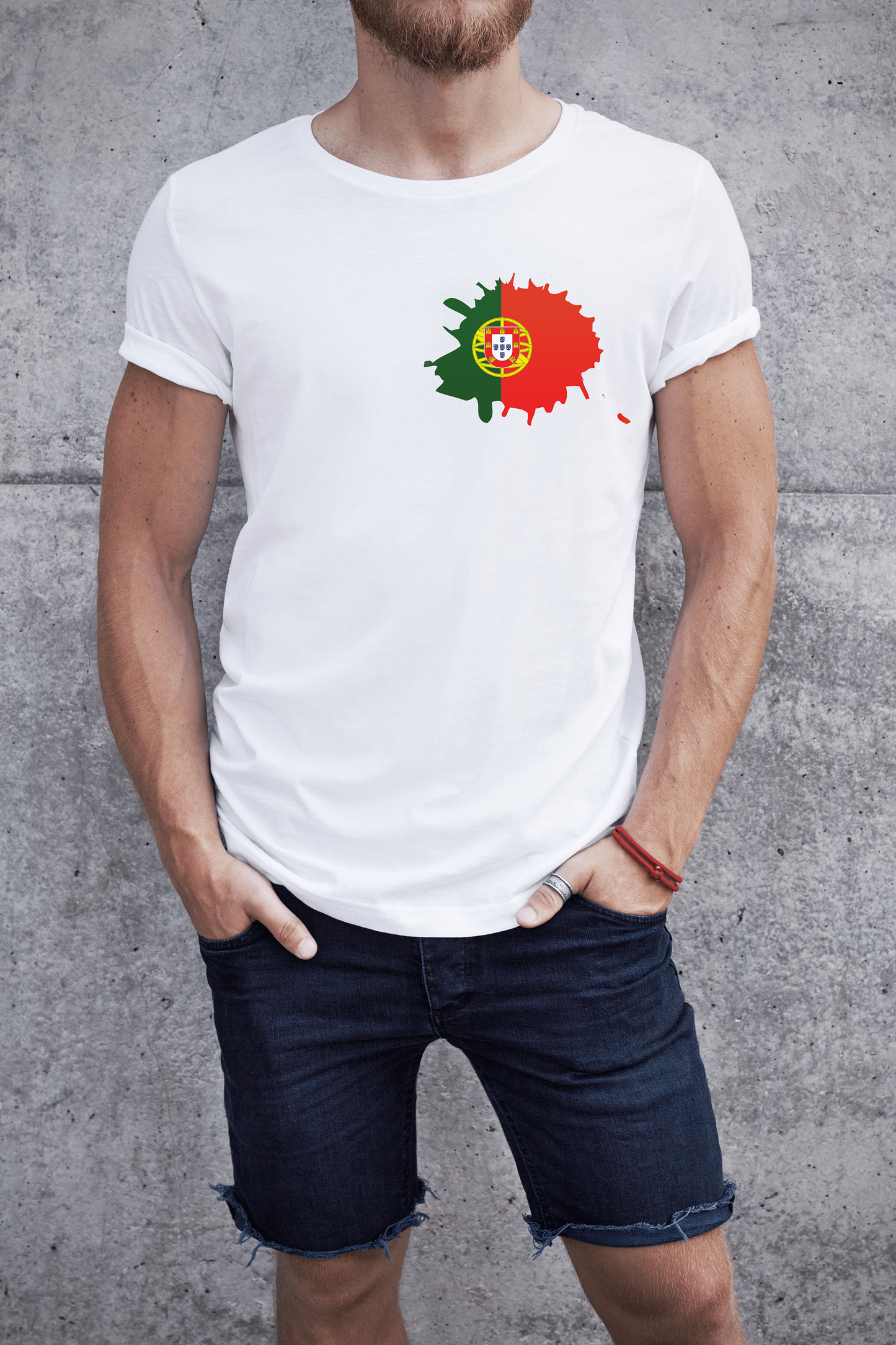 Portugal Flag Printed 100% Cotton T-Shirt