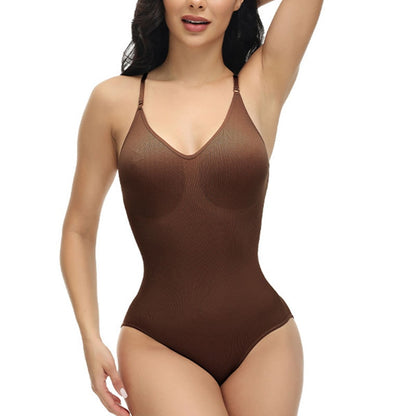 V Neckline Spaghetti Strap Shapewear Bodysuits